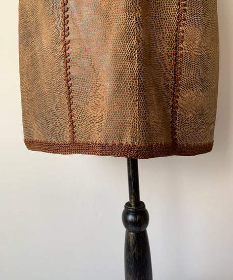 A-Line Leather Mini Skirt