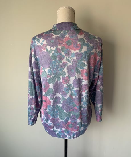 Floral Pattern Collared Sweater