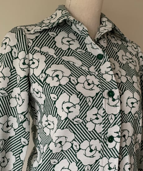 "70s" Flower Print & Stripe Shirt