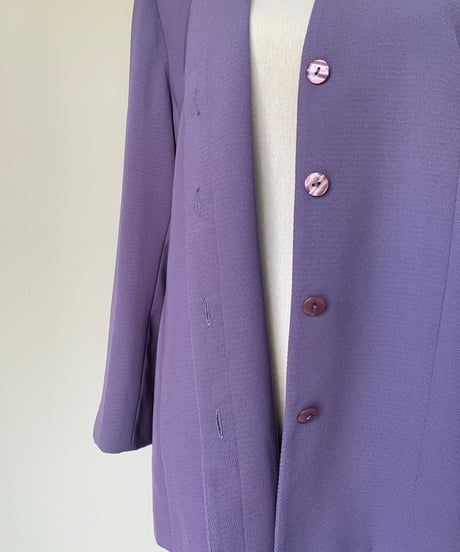 Purple Collarless Jacket