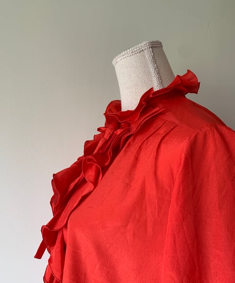 Ribbon Tie Frill Blouse