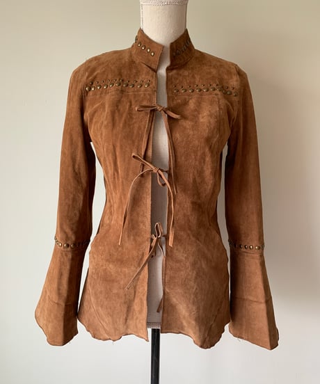 Mandarin Sleeve  Leather Shirt