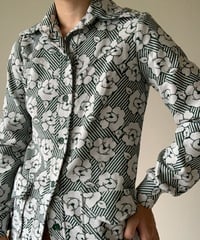 "70s" Flower Print & Stripe Shirt