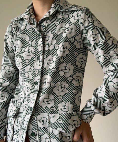 "70s" Flower Print & Stripe Shirt