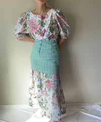 "80s" Back Open Flower Print Dress
