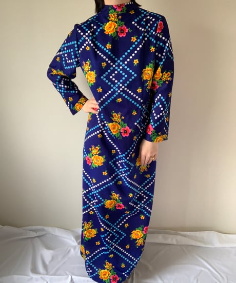 70s Floral print maxi dress