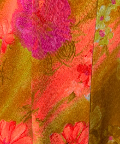 Oriental Flower Print Maxi Dress
