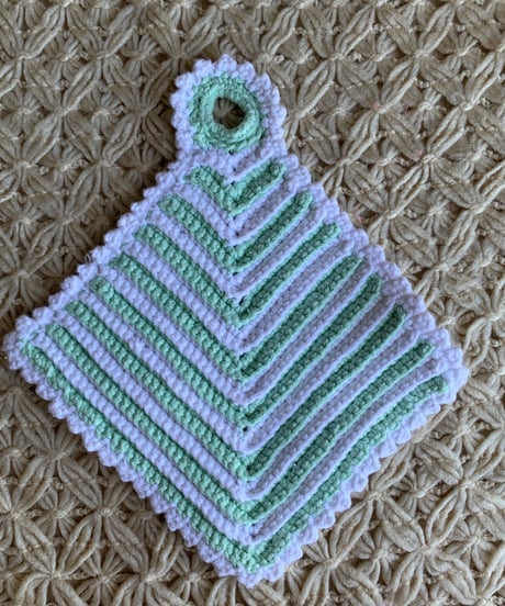 Crochet Stripe Pot Mat