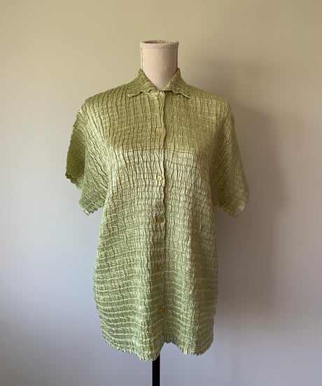Wrinkled Short Sleeve Blouse