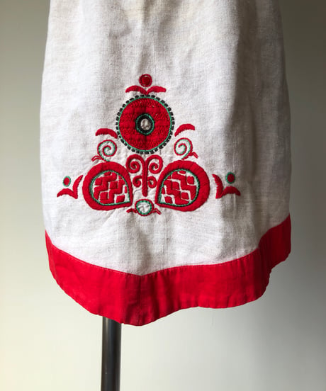 Linen Embroidery Apron