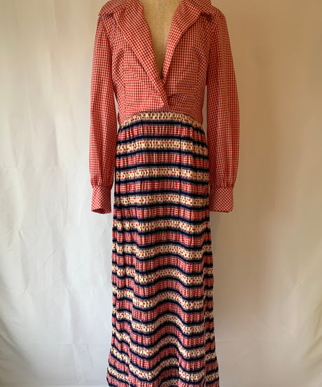 Gungam Check & Polka Dot Maxi Dress