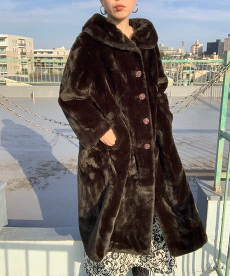 "1964's～73's" Elegant Long Fake Fur Coat