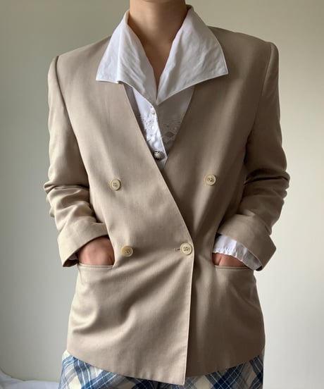 "80s" V-Neck Colorless Short Jacket