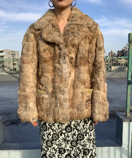 NATURAL RABBIT FUR Short Coat