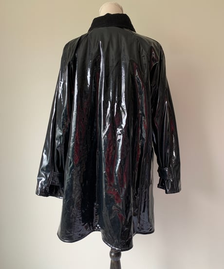 "90s" Lining Tartan Check Vinyl Coat