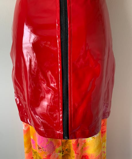 Vinyl mini skirt