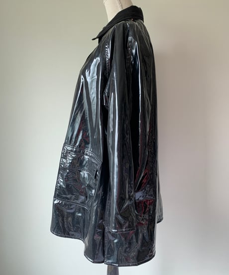 "90s" Lining Tartan Check Vinyl Coat
