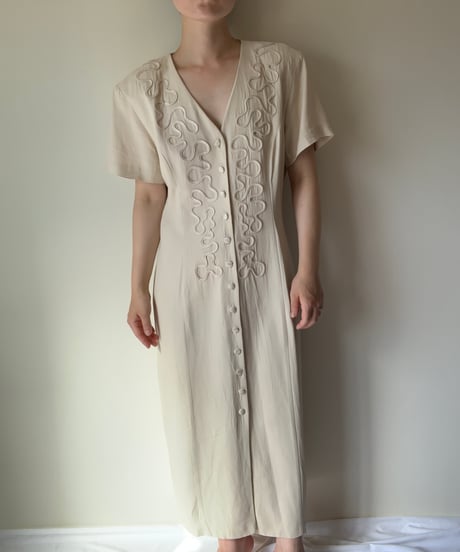 "80s" Embroidery Design Maxi Dress