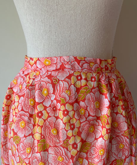 FlowerPrint Ruffles Vintage Waist Apron