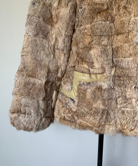 NATURAL RABBIT FUR Short Coat