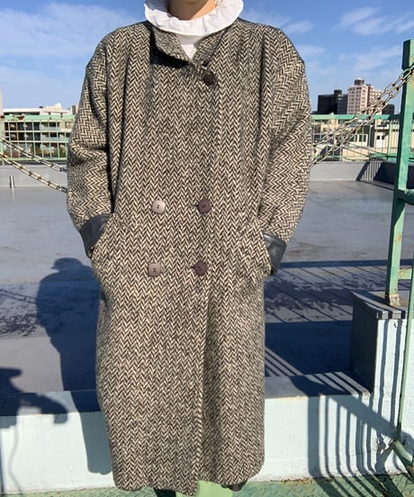 Herringbone Soutien Collar Coat