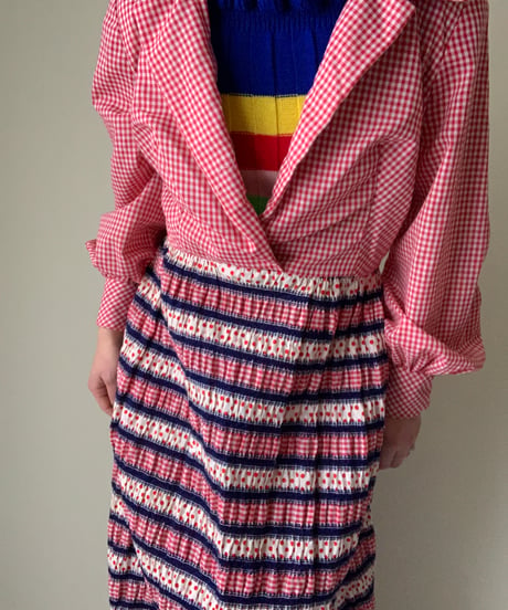 Gungam Check & Polka Dot Maxi Dress