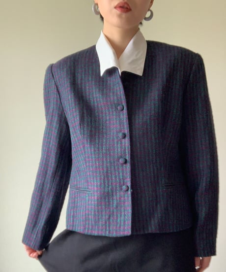"80s" Wool Check Jacket