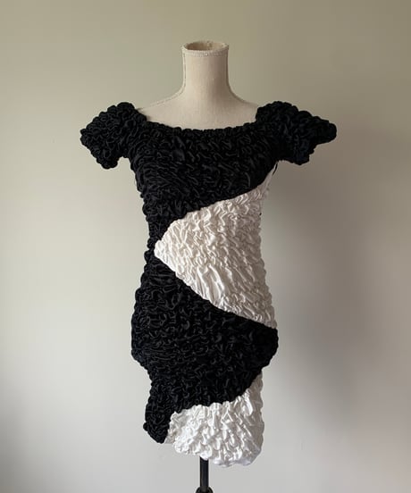 Monotone Popcorn Mini Dress