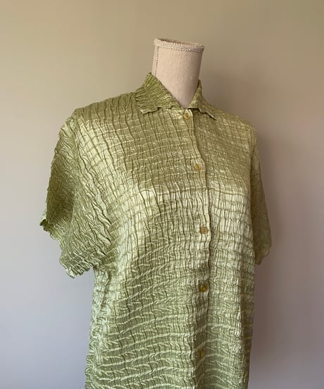 Wrinkled Short Sleeve Blouse