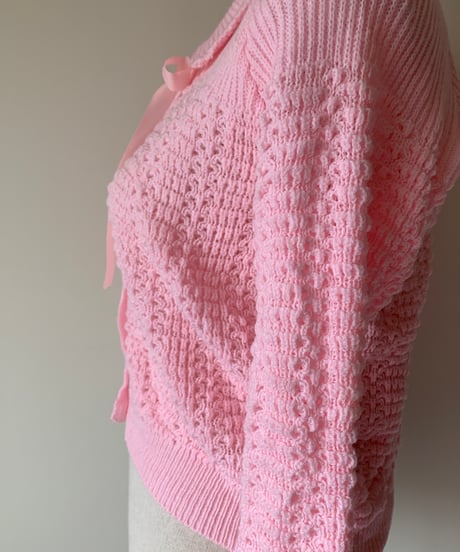 Collared ribbon cardigan