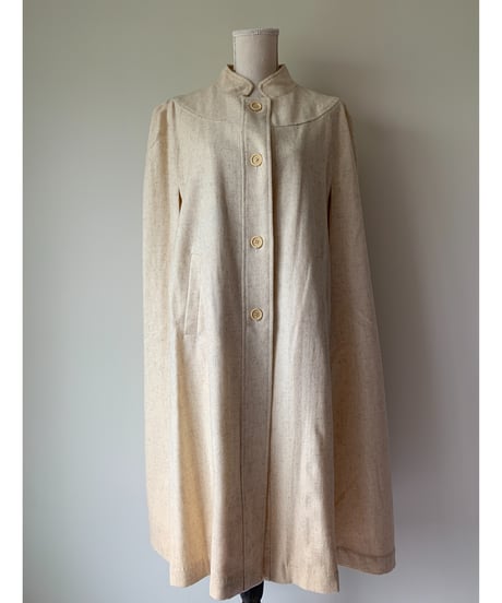 "80s" Wool Maxi Cape Coat