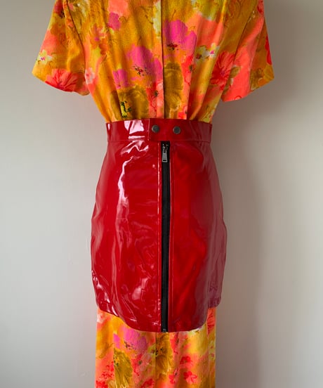 Vinyl mini skirt