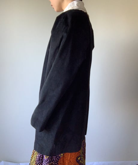 "80s" Pig Suede Collarless Jacket