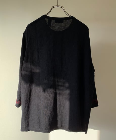 Hem Embroidery Collar Less Blouse