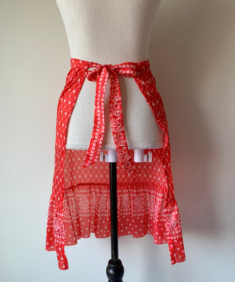 Sheer Frill Floral Vintage Waist Apron