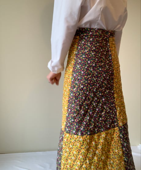 Quilting Flower Maxi Skirt