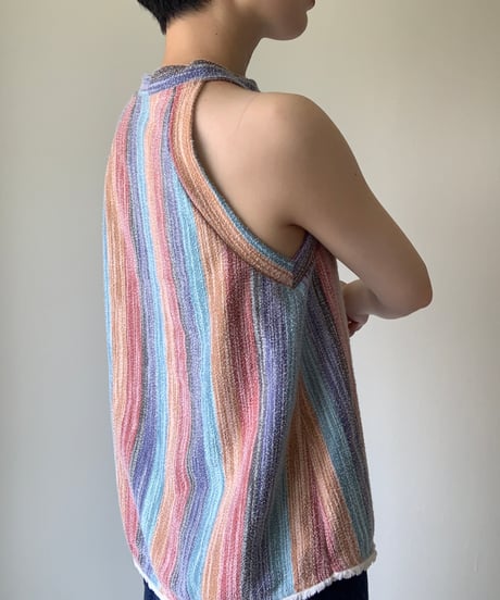 Rainbow Strip Hem Tank Top