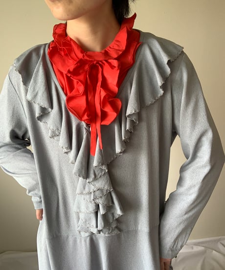 Ribbon Tie Frill Blouse