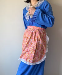 FlowerPrint Ruffles Vintage Waist Apron