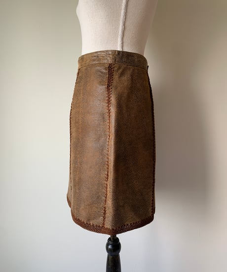 A-Line Leather Mini Skirt