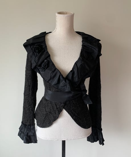 Frills wrap cardigan