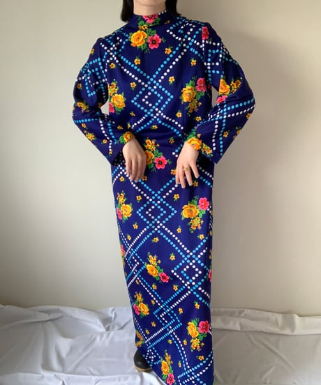 70s Floral print maxi dress