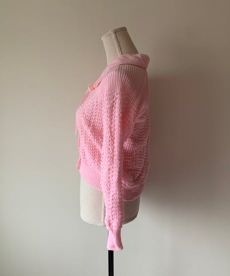 Collared ribbon cardigan