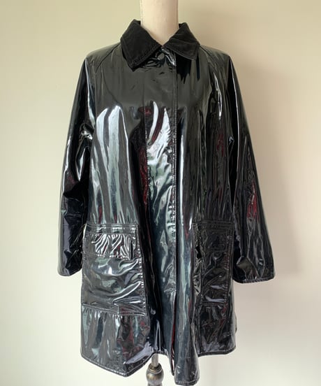 "90s" Lining Tartan Check Vinyl Coat