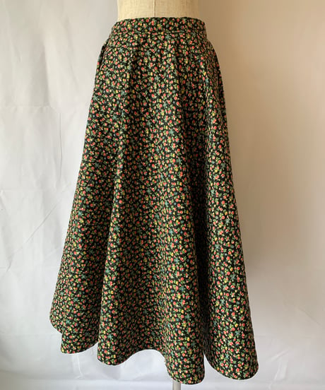 Flower Print Circular Skirt