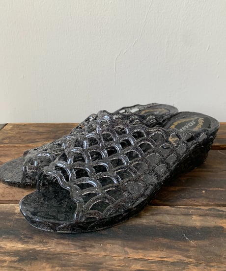 Knitting Motif Transparent Sandals
