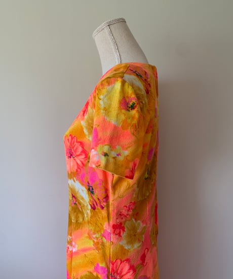 Oriental Flower Print Maxi Dress