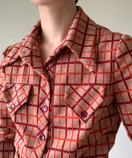 "70s" Fake Pocket Check Shirt