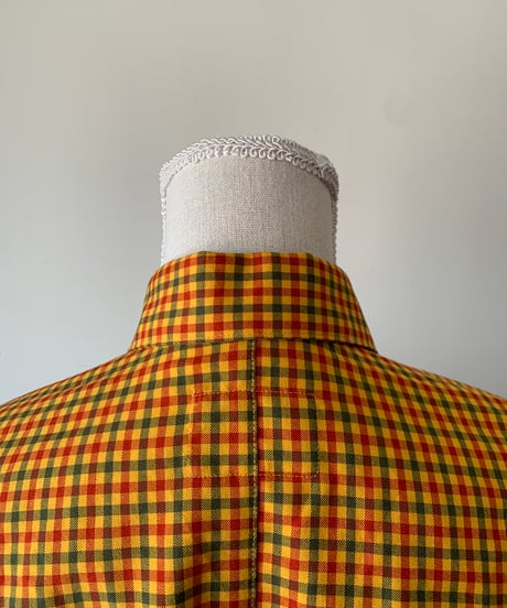Plaid Pattern Secret Button Shirt