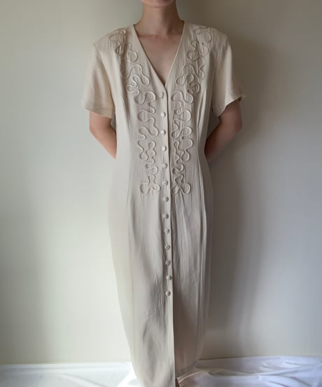 "80s" Embroidery Design Maxi Dress